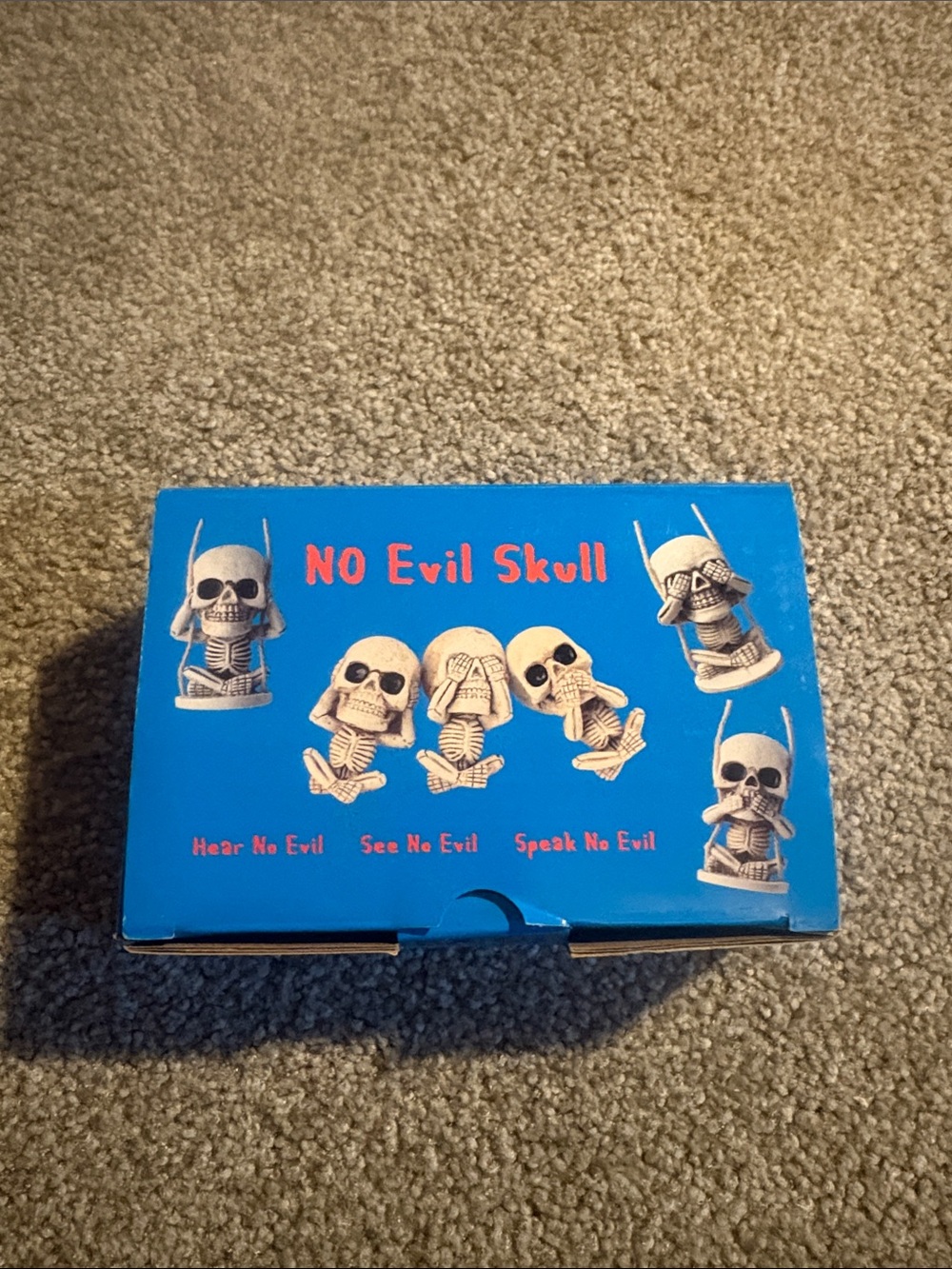No Evil Skull Figurine Set for Car Vents